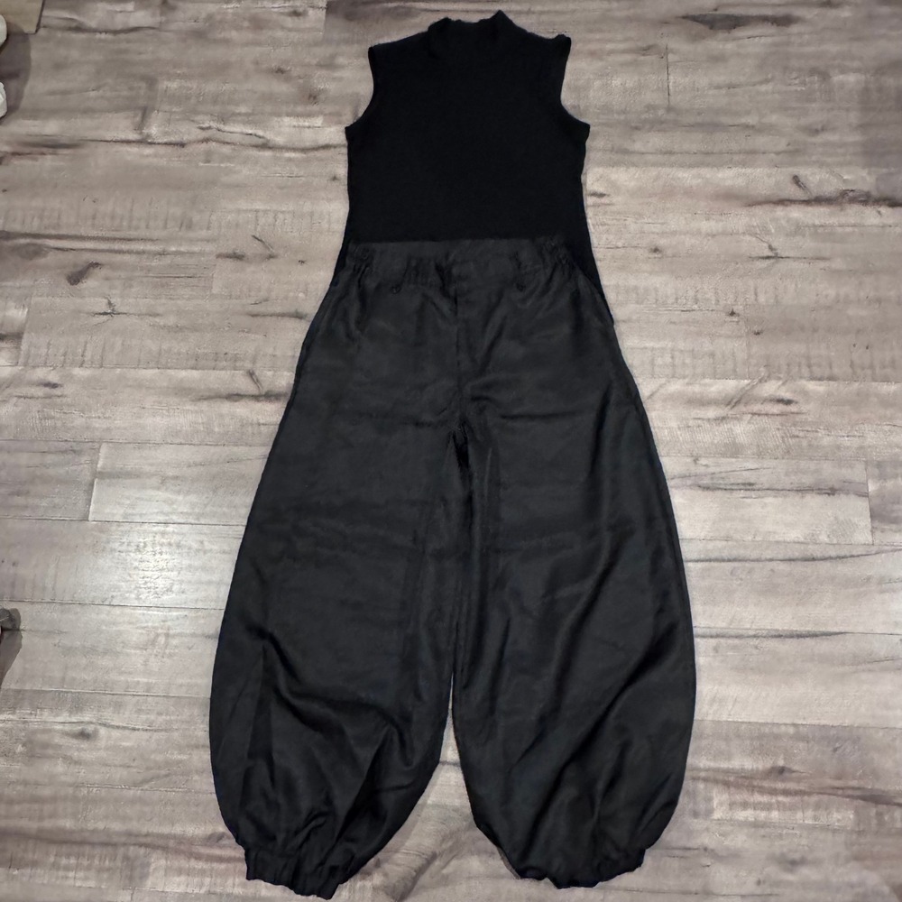 Anime Cosplay Costume Black Balloon Pant Mock Neck Tank Sweater Ninja Medium